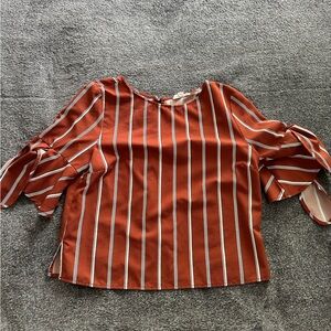Orange Ruffled Blouse Size S